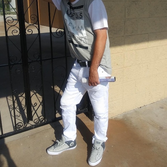 GUESS Jeans MOTO Biker Slim tapered SCOTCH FIT JEANS  Size 32 - Picture 4 of 16